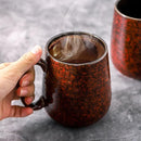 Hasense Red Coffee Mugs Set of 4, 12 oz Coffee Cups Ceramic, Latte Mug with Large Handle for Coffee, Tea, Milk and Chocolate,Easy Hold & Clean, Dishwasher & Microwave Safe by CozyNest Decor