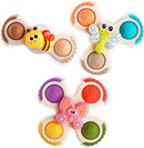 ALASOU 3PCS Pop Suction Cup Spinner Toys for 1 Year Old Boy Girl|Novelty Spinning Tops Toddler Toys Age 1-2|Sensory Baby Bath Toy for Toddlers 1-3|12 18 Months Boy Birthday Gift for Infant by TinyTreasures Baby Boutique