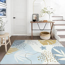 Lahome Boho Blue Living Room Carpet - Washable Area Rugs 4x6 Non-Slip Ultra-Thin Soft Bedroom Rugs Nursery Kids Room, Botanical Print Indoor Modern Floral Carpet Rug for Classroom Laundry Room Office by TinyTreasures Baby Boutique