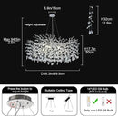 Modern Crystal Chandeliers for Dining Room, 40" Round Silver Tree Branches Chandeliers, Large Dining Room Over Table Chandeliers Lights Fixture, Branches and Crystals Ceiling Light Fixtures by CozyNest Decor