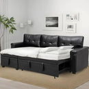 Naomi Home Modern Sectional Sofa with Storage Chaise Black/Air Leather by CozyNest Decor