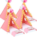 Windyun 4 Pack Kids Teepee Tent for Slumber Party with Mattress and Lights, Sleepover Tents for Girls Boys Indoor Outdoor Cotton Teepee for Kids with Airbed Tray Blanket Birthday Party Supplies(Pink) by TinyTreasures Baby Boutique