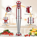 KOIOS Immersion Blender, 1000W Anti-scratch 3-in-1 Hand Blender, Upgraded 12 Speed Stainless Steel Blade Stick Blender with Turbo Mode, Whisk and Milk Frother, Non-BPA, Red by TinyTreasures Baby Boutique
