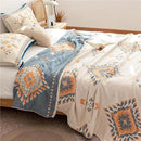 Spring Blankets Cotton Throw Blanket 60''x 80'' Muslin Blanket for Couch Bed Chair,Cozy Soft Bed Cotton Quilted Boho Quilts Blanket Gifts for Women by CozyNest Decor