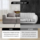 78" W Loveseat Sofa, 4 in 1 Convertible Floor Sofa Bed, Boneless Cloud Couch with Cup Holder, Fold Out Floor Couch, Loveseat Recliner Sleeper for Living Room Bedroom Lounge(Corduroy, White) by CozyNest Decor