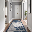 Beverly Rug Outdoor Runner Rug 2x7 Modern Floral Tropical Area Rugs for Indoor and Outdoor Patio Easy to Clean Non Shedding Living Room Porch Garden Washable Outside Carpet (2 x 7 Blue) by CozyNest Decor