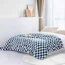 LOMAO Throw Blankets Flannel Blanket with Checkerboard Grid Pattern Soft Throw Blanket for Couch, Bed, Sofa Luxurious Warm and Cozy for All Seasons (Navy, 60"x80") by CozyNest Decor
