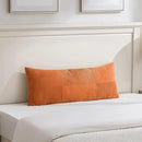 Fancy Homi Set of 2 Orange Boho Long Lumbar Body Decorative Throw Pillow Cover 14x36 Inch for Bed Couch Bedroom Bench, Soft Patchwork Corduroy Textured Pillow Case, Rustic Farmhouse Room Décor by CozyNest Decor
