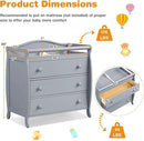 Costzon 3-Drawer Changing Table, Infant Diaper Changing Station with Drawers, Safety Rails & Strap, Baby Changing Table Dresser for Nursery, Easy Assembly (Gray) by CozyNest Decor