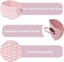 Small baskets for Organizing,Cute woven Storage basket with recycled paper rope for Shelves Bathroom,Little decorative basket,Set of 3 (Pink) by GreenHaven Gardens