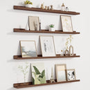 Picture Ledge Shelf for Wall, Floating Shelves Set of 4, 36 Inch Long Nursery Book Shelves for Toys Storage, Kids Bookshelf Wall Mounted for Books Photo Frames, Walnut by TinyTreasures Baby Boutique