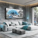 ZUITINGHUA Black Framed Canvas Wall Art For Living Room Large Wall Decor For Office Bedroom Decorations Blue Tree Landscape Pictures Black And White Paintings Artwork Aesthetic Home Decor 30x60 In by CozyNest Decor