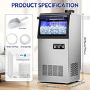 Commercial Ice Maker Machine, 110Lbs/24H, 30Lbs Storage, 36Pcs Clear Ice Cubes in 10-15Mins, Stainless Steel Under Counter or Freestanding Ice Machine - 2 Water Inlet Modes, for Home Party Office by CozyNest Decor