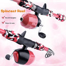 ODDSPRO Kids Fishing Pole Pink, Portable Telescopic Fishing Rod and Reel Combo Kit - with Spincast Fishing Reel Tackle Box for Girls, Youth by TinyTreasures Baby Boutique