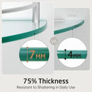 KES Glass Corner Shelf for Bathroom Corner Shelf 2 Pack Tempered Glass Shelf with Rail SUS 304 Stainless Steel Wall Mounted Brushed Finish, BGS2101A-2-P2 by CozyNest Decor