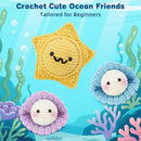 WaldyWop Crochet Kit for Beginners – 3PCS Ocean Friends Wobbles Crochet Animal Kit for Adults & Kids 8-12 – DIY Stress Relief Ball w/ 40% Extra Yarn, Easy Video & Instructions – Gift for Girls & Women by TinyTreasures Baby Boutique