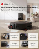 Yeedi M14 Plus Robot Vacuum and Mop, 18,000Pa Suction, OZMO Roller Instant Self-Washing Mopping, 167℉ Smart Dynamic Hot Wash & Auto-Dry, ZeroTangle 3.0 Anti-Hair Brush, All-in-One Omni Station, Black by CozyNest Decor