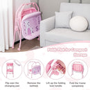 HONEY JOY Baby Changing Table with Bathtub, Foldable Infant Diaper Changing Station with Wheels, Storage Tray, Waterproof Pad, Portable Newborn Nursery Organizer Bath Stand for Boys Girls (Pink) by TinyTreasures Baby Boutique