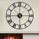LEIKE 80CM Extra Large Wall Clock - 31" Oversize Modern Black Metal Roman Numeral Nearly Silent Little Ticking Battery Operated Wall Clocks for Living Room, Kitchen,Bedroom Farmhouse Home Decor by CozyNest Decor