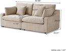 JACH Sectional Couches for Living Room, Cloud Sectional Couch with Deep Seat, Down Filled Modular Sofa, Covers Removeable & Washable, Love Seat Sofas Furniture for Living Room, Khaki by CozyNest Decor