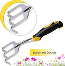 FEBSNOW Garden Tool Set - 5 Pieces Heavy Duty Gardening Hand Tools Kit Include Garden Trowel, Garden Rake, Spade Shovel, Weeder, Cultivator for Men, Women