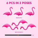 JOYIN Set of 6 Small Pink Flamingo Yard Ornament Stakes, Mini Lawn Plastic Flamingo Statue with Metal Legs for Sidewalks, Outdoor Garden, Luau Party, Tropical Party Decor, 2 Styles by GreenHaven Gardens
