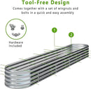 KFN 2PCS 12x1.8x1FT Galvanized Raised Garden Bed,Raised Garden Bed Kit-Oval Metal Vegetable Box,Large Planter Flower Boxes Outdoor,Planting for Vegetables,Flower,Herb,Sliver,0.7mm by GreenHaven Gardens