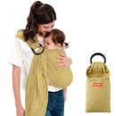 Mamaway Baby Ring Sling Carrier - Newborn and Toddler Sling (Supports up to 165lbs), IHDI Certified, Rayon & Linen Made, Soft & Breathable, Nylon 66 Safety Rings, Storage Pocket Design, Olive by TinyTreasures Baby Boutique