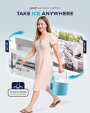 EUHOMY Countertop Ice Maker Machine with Handle, 26lbs Per Day, 9 Ice Cubes Ready in 6 Mins, Auto-Cleaning Portable Ice Maker with Basket and Scoop, for Home/Kitchen/Camping/RV (Blue) by CozyNest Decor