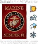 Marine Corps Burlap Garden Flag - Set with Stand Armed Forces USMC Semper Fi United State American Military Veteran Retire Official - House Banner Small Yard Gift Double-Sided Made In USA , Garden Flag 13"x 18.5" by GreenHaven Gardens