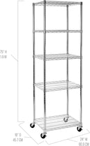 Seville Classics UltraDurable Heavy Duty NSF Solid Steel Wire Rack Storage Unit Organizer for Garage, Warehouse, Office, Restaurant, Classroom, Kitchen, 5-Tier Shelving, 24" W x 18" D by CozyNest Decor