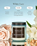 M&SENSE White Lazy - Clean Cotton & Jasmine Scented Natural Soy Wax Jar Candles for Home Decor 7.05oz 50 Hour Long Lasting Burning, Non Toxic Organic Natural Relaxing Candle for Women by CozyNest Decor