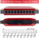 SWAN Blues Harmonica Key of C Mouth Organ Diatonic Harmonica with Case, 10 Hole 20 Tones Stainless Blues Harp for Adults, Beginners(Burgundy Red) by TinyTreasures Baby Boutique
