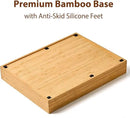 Umilife Bamboo Kitchen Drawer Organizer, 13 Inch Silverware Utensil Tray Holder, Extra Deep Grooved Drawer Divider, 7 Slots Total Bamboo Wood Caddy for Flatware Cutlery Knives, Forks, Spoons by CozyNest Decor