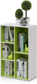 Furinno Luder Bookcase / Book / Storage , 5-Cube, White/Green by TinyTreasures Baby Boutique