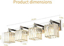 Modern 4-Light Chrome Crystal Bathroom Vanity Light Fixtures by CozyNest Decor