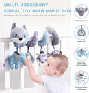 Jollybaby Baby Car Seat Stroller Toys, Plush Activity Hanging Spiral Activity Pram Crib with Music Box, Rattles, Squeaker for Babies Infant Boys Girls(Grey Fox) by TinyTreasures Baby Boutique