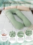 Meiz Pregnancy Pillow, U Shaped Pregnancy Pillows for Sleeping Cooling, 55 Inch Maternity Pillow for Pregnant Women, Body Pillows for Adults, Rayon Cover from Bamboo, Sage Green by TinyTreasures Baby Boutique