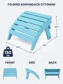 KINGYES Folding Adirondack Ottoman for Adirondack Chair, Light Blue by CozyNest Decor