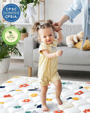Odorless Premium Foam Baby Play Mat 4ft x 6ft, Soft Microfiber Fabric Crawling Mat for Floor- Comfortable and Hypoallergenic, Non-Slip Cushioned Floor Playpen mat for Infants,Babies,Toddlers by TinyTreasures Baby Boutique