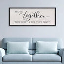 LuZhiQiang And So Together They Built A Life They Loved Sign Wall Decor 40"x15" Large Wood Framed Above Over Bed For Master Bedroom Hanging Wall Art (Black) by CozyNest Decor