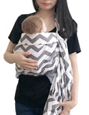 Ring Sling Baby Carrier, Soft Cotton Baby Sling Carrier Newborn to Toddler, Baby Wrap Carrier for Plus Size Parents, Perfect Shower Gift, Gray Wave by TinyTreasures Baby Boutique
