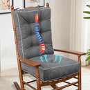YZ HOME Rocking Chair Cushion, Set of Thicken Seat & Back Chair Cushions with Memory Foam, Non-Slip Chair Pad with Ties for for Indoor&Outdoor Rocker, Light Grey, 22x17x5/17x17x5 by CozyNest Decor