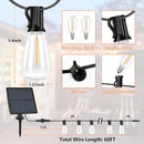 Bosceos Solar Outdoor String Lights Waterproof, 60FT Solar Powered String Lights for Outside with Shatterproof Bulbs, Dimmable ST38 LED Lights String, Patio Hanging Lights for Backyard Garden Party by GreenHaven Gardens