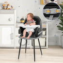 HONEY JOY 8 in 1 Baby High Chair, Convertible Highchair for Babies and Toddlers/Table and Chair Set/Building Block Table/Booster Seat/Stool/Toddler Chair with Safety Harness (Black) by TinyTreasures Baby Boutique
