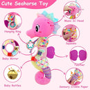 Baby Sensory Toys 0-6 3-6 Months Musical Stuffed Animal Plush Pink Seahorse for Infant 6-12 Month Tummy Time with Baby Mirror Newborn Crinkle Developmental Toy Girls Boys Birthday Gifts 0-3 4 5 Month by TinyTreasures Baby Boutique