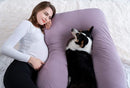 Meiz U Shaped Sleeping, Cooling 60‘’ Maternity Pillow for Pregnant Women with Jersey Cover, Purple by TinyTreasures Baby Boutique