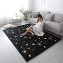Loartee Coral Velvet Area Rug - 1" Thick Memory Foam Baby Play Mat, Washable Toddler Carpet, Home Decor for Living Room, Nursery, Kids Bedroom, Astral Black, 4'11"x4'11" by TinyTreasures Baby Boutique
