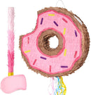 WERNNSAI Donut Piñata - Pink Donut Pinata with String Birthday Partyn Decorations Piñata with Stick Blindfold for Girls Kids Dount Pull String Pinata Family Games Birthday Party Supplies by TinyTreasures Baby Boutique