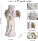 2pcs Angel Garden Statue, Warm Light Solar Garden Decor,Waterproof Outdoor Garden Decor Praying Angel Figurine Sculpture for Mom or Birthdays, Lawn Yard Patio, Sympathy Gift, White by GreenHaven Gardens